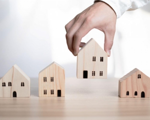 Photo of a wooden community of homes